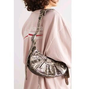 Balenciaga LE CAGOLE XS Metallic Leopard Stud Shoulder Crossbody Mini Bag $2750